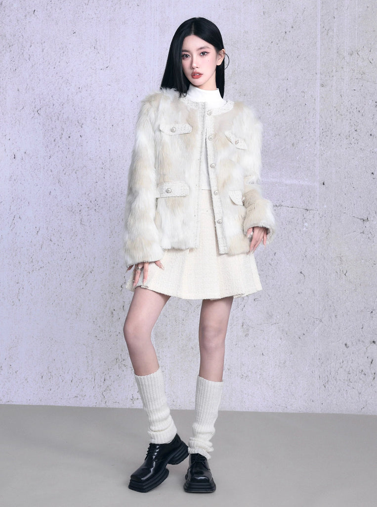 LUNA VEILのドーリーツイードファージャケット dolly tweed fur jacket LV0014の画像5