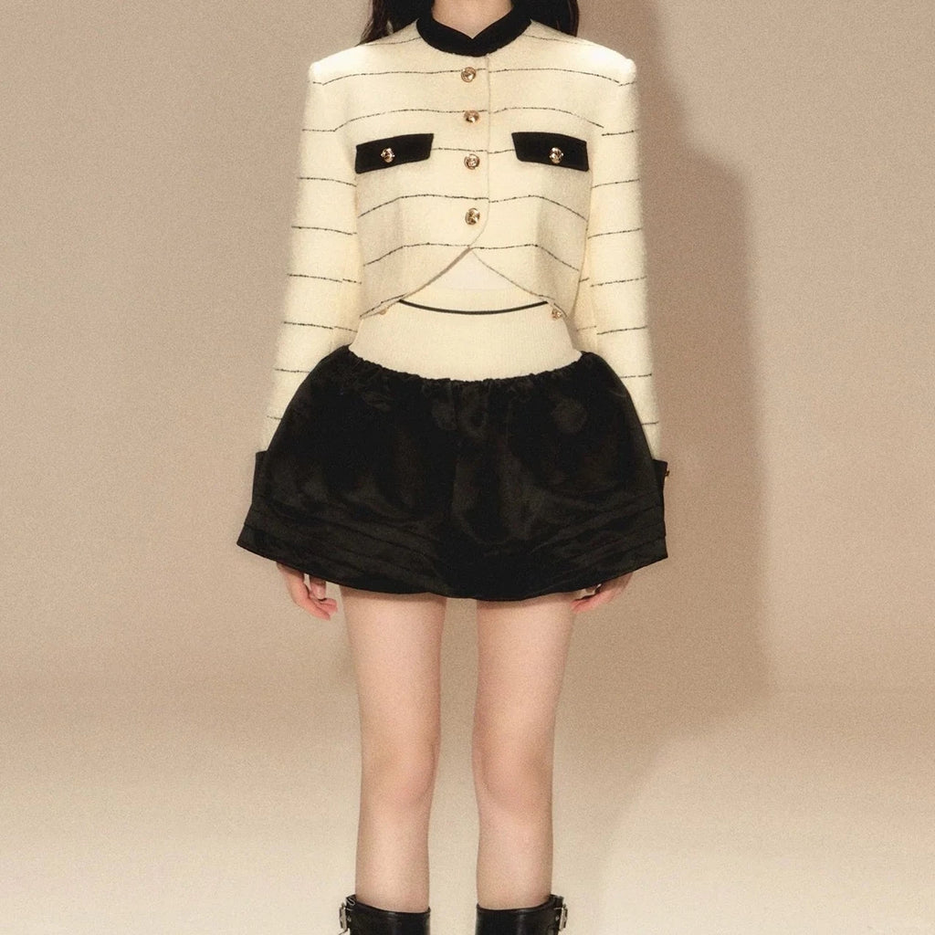 LUNA VEILのハイウエストフレアミニスカート high waist flared mini skirt LV0041の画像1