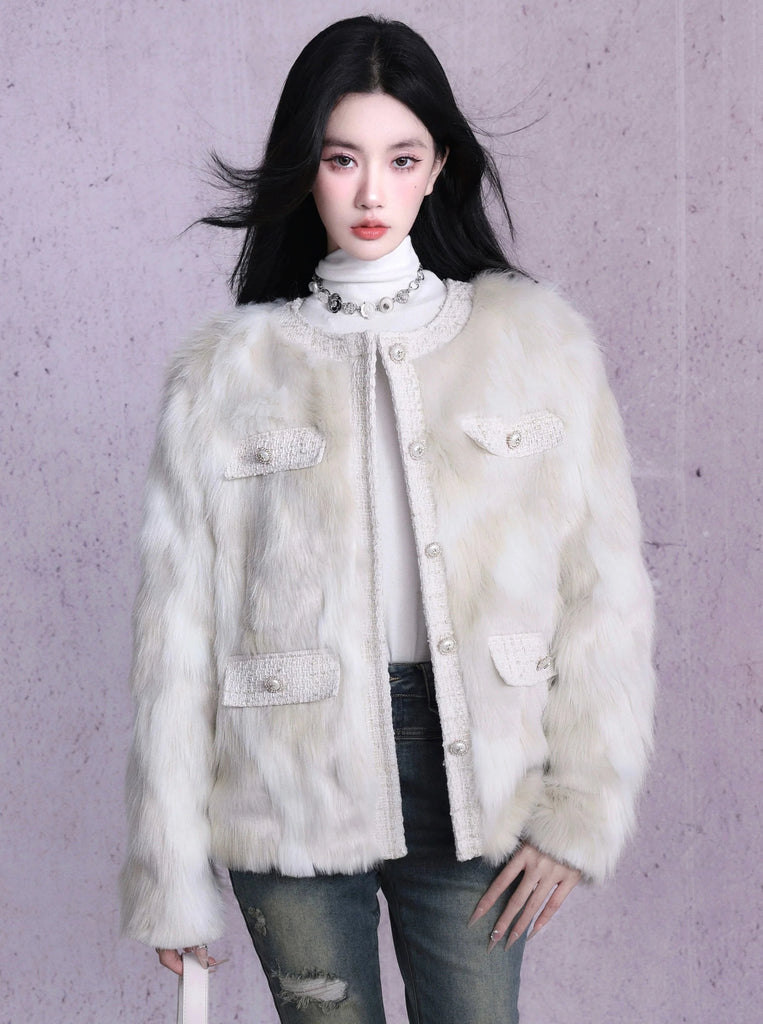 LUNA VEILのドーリーツイードファージャケット dolly tweed fur jacket LV0014の画像2